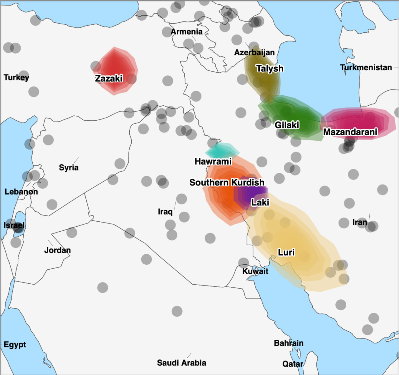 Map of Selected Languages